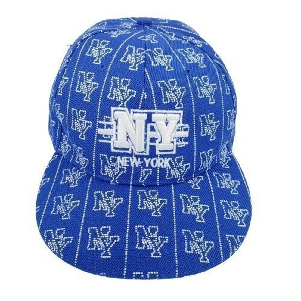 NY New York Blue & White 100% Cotton Hat Size 7.5